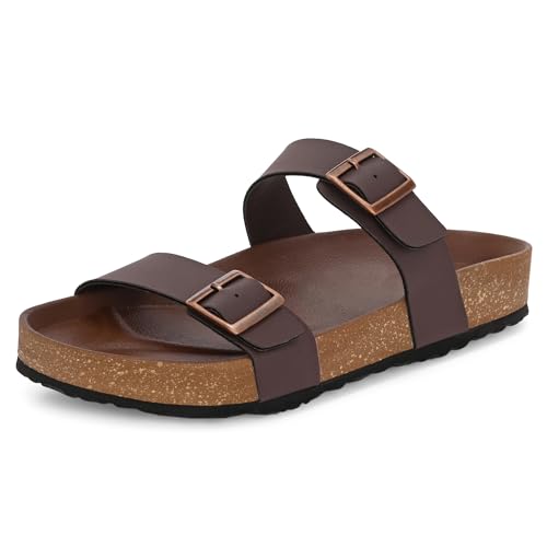 Image of Centrino Men's Berkin-Style Slip-On Sandals | Open Toe Design | Soft PU Footbed | Lightweight & Comfortable | Arch Support | On-Grip Sole | Casual Outdoor Wear (6863)