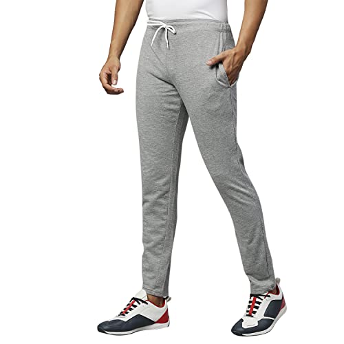 Image of Hubberholme Men's Slim Fit All Season Wear Cotton Track Pants - Trackpant with Drawstring Elastic Waistband, Lower for Jogging, Gym, Sports & Dailywear