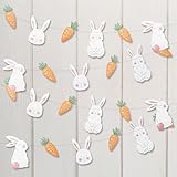 Cheerland Bunny Garland Easter Party Decorations Cute Rabbit Carrot Banner Hanging Streamers for Birthday Baby Shower Classroom Home Office Decor Garden Pet Animal Spring Tea Party Supplies 2pcs