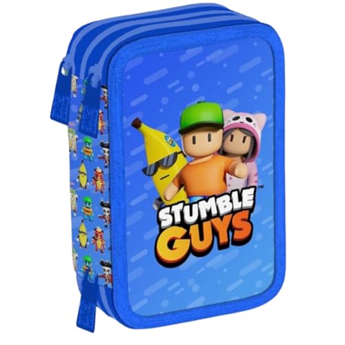 Trousse Stumble Guys à 3 compartiments complète de 44 pièces pour l'école