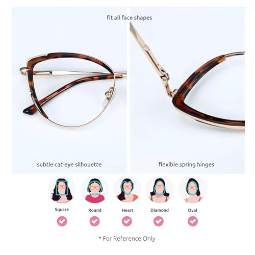 Image of Firmoo Blue Light Blocking Glasses,Anti Eye Strain Anti Headache UV Cut, Cateye Computer Reading Glasses with magnification