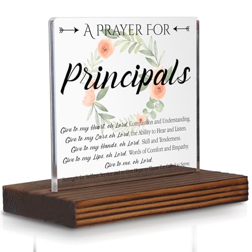 Principal Prayer Desk Sign, Inspirational Christian Gift for School Leaders Graduation Birthday Christmas, Faith-Based Office Decor for Principal Appreciation and Recognition PA112