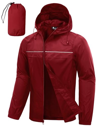 Image of SWISSWELL Mens Rain Jacket & Coats Packable Lightweight Waterproof Rain Shell Hooded for Golf Travel Hiking