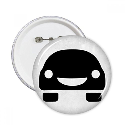Badge bouton Sourire Véhicules : lot de 5 pins ronds multicolores XL pour vêtements