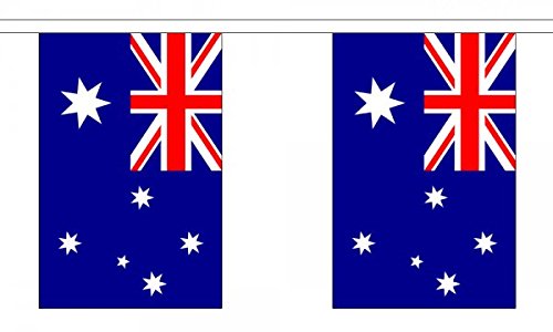 Flagtex Australia Fabric Bunting – 9m with 30 Flags – Fabric for Indoor & Outdoor Use – String Flags Banners Australian Aussie Oceania Pacific — image 1