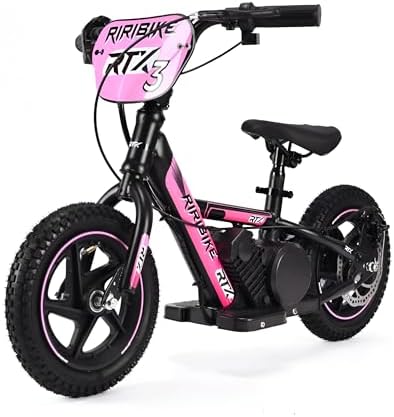 Bicicleta eléctrica para niños RIRIBIKE RTX3 24V (12"), Rose, Bat...