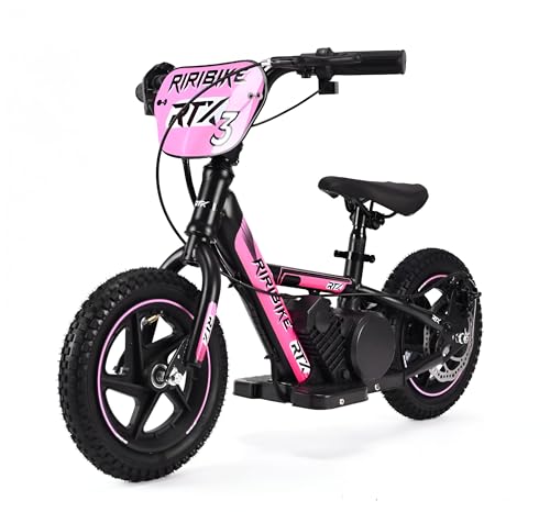 Bicicletas eléctricas pequeñas, el primer paso hacia grandes aventuras 9 RIRIBIKE RTX3 24V (12") Kids Electric Bike, Rose, Lithium Battery...