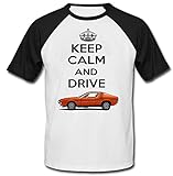  TEESANDENGINES Herren T-Shirt ALFA Romeo Montreal Keep Calm Schwarz Kurzarm Gr. L, weiß