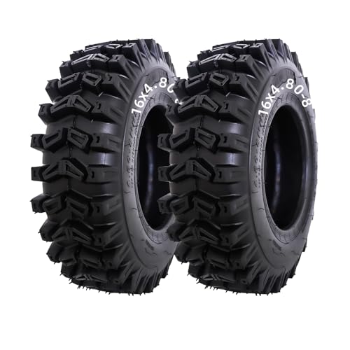 MZREXN 16x4.80-8 Tubeless Tires, 2Ply/4Ply Pneumatic, ATV/UTV Tires Snow Hog Garden Ridding Lawn Mower Tires Snow Blower Go Kart Farm Tractor Trencher Quad 4 Wheelers Buggy Mini Bikes, Set of 2