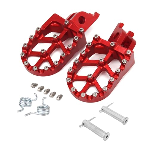 Pédales EC450 anti-glisse couleur rouge avec broches de sécurité incluses
