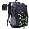 Alitifiy Lightweight Foldable Backpacks, 30L Packable Waterproof Small Hiking Bags & Packs Knapsack Daypack Handy for Men Women Ladies Kids Travel Camping Outdoor Rucksack Bag Pack (Black)