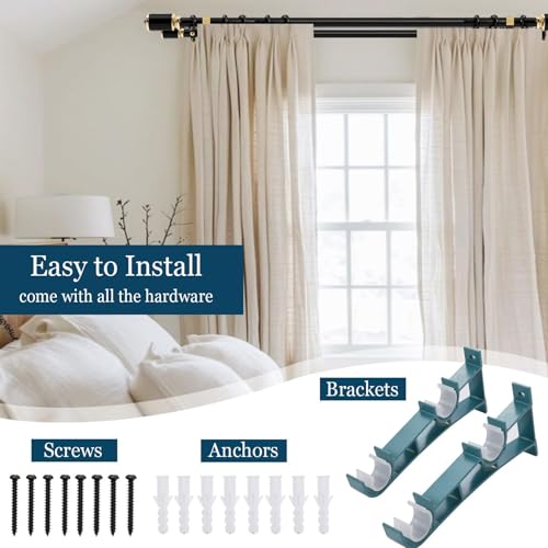 Support mural double pour rideaux : fixez vos voilages lourds sans risque de chute - 5