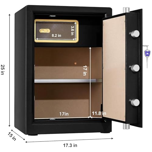 Image of TIGERKING 3.7 Cu Ft Large Home Safe with key and digital keypad