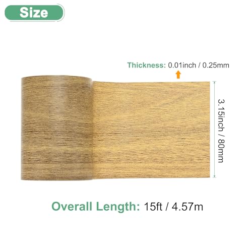 Image of M METERXITY 1-Roll Wood Grain Repair Tape, 3.15in x 15ft Textured Realistic Self-Adhesive Wood Floor Tape Contact Paper for Furniture /Floors /Home [Brown Oak]