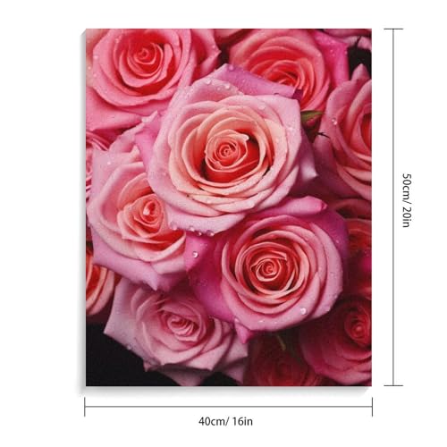 Kit de peinture numérique haut de gamme motif rose pour décoration moderne RTFGHJS - 2