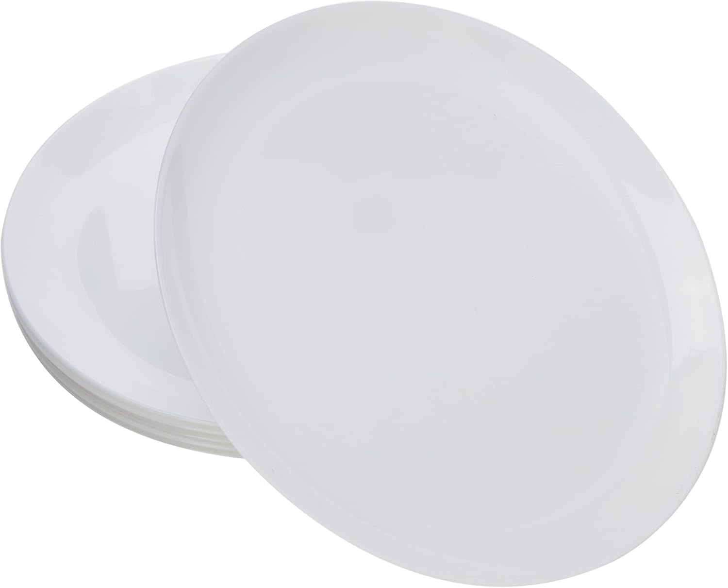 Luminarc Diwali Set of 6 Extra Resistant Opal Glass Dinner Plates, 25 cm, White