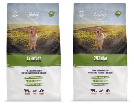 (2 Pack) Lothian Stores UK Alpha Adult Everyday Beef, Chicken & Veg 10kg (20kg Total) - Dry Dog Food
