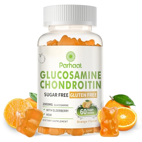 Parhaat Glucosamine Chondroitin Gummies with MSM & Elderberry Extra Strength - Joint Support,...