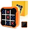 MENIBBLER 3-in-1 Handheld Toe Bolt Puzzle Game – Electronic Toe Board Toy, Noughts and Crosses, Family Party for Memory Growth – Educational Toys for 3+ Kids (Orange)