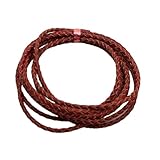 SMASOLO Cuerda de Cuero Trenzada Redonda para Hacer Pulseras DIY Metros Rojo Resistente y Duradero Accesorios para Joyería Manualidades