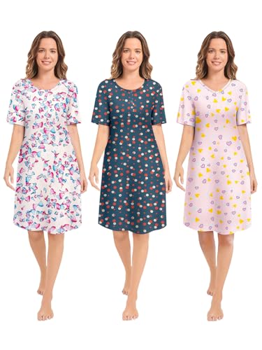 Lot de 3 chemises de nuit douces pour femme, le cadeau parfait pour elle