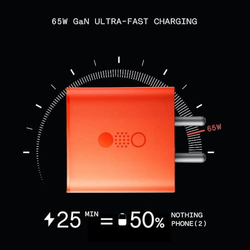 Image of CMF by Nothing Original Charger with Trio Port 65W Ultra-Fast Charging Charger Gan Tech Compatible with Nothing Phone 2A, CMF Phone 1, Nothing Phone 2 (Orange)