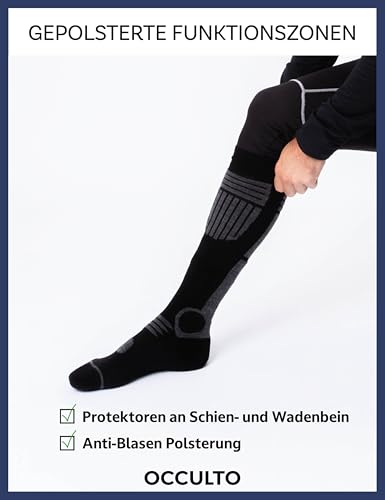 Occulto Herren Skisocken 2er Pack, 4er Pack (Modell: Felix) 2 Paar Blau Anthrazit 43-46