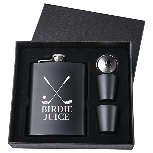 Flasque en acier inoxydable 8Oz / 240 ml - Coffret cadeau avec deux verres à liqueur et entonnoir Flasque - Bouteille d'alcool pour whisky vin vodka - Convient pour transporter de l'alcool