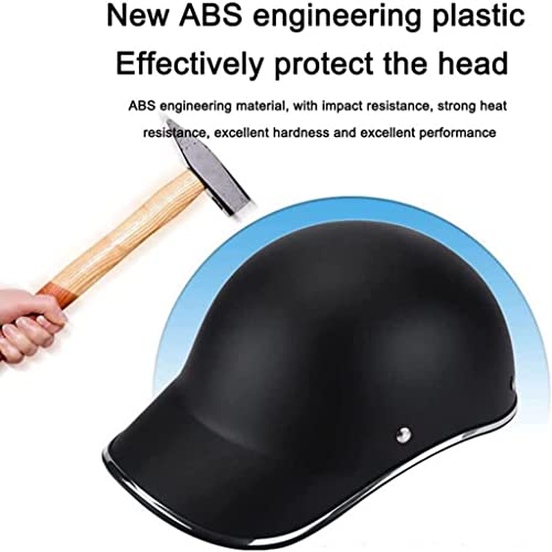 Baseball Cap Motorcycle Helmet , Summer Retro Street Bike Scooter Cruiser Jet Half Helmets Vintage Open Face Helmet Outdoor Bicycle Riding Sunscreen Helmet For Men Women , Dot Approved -F-55-62Cm #TOP3