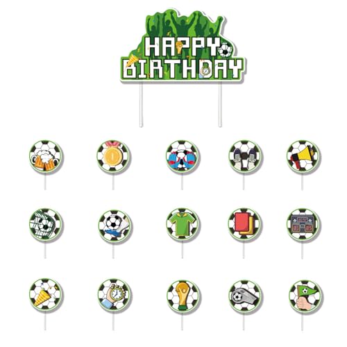 16 Piezas Decoración para Tartas de Cumpleaños， Cake Topper para Fiesta de Cumpleaños Niños， Decorar Tartas de Cumpleaños, Adornos Tartas Cumpleaños