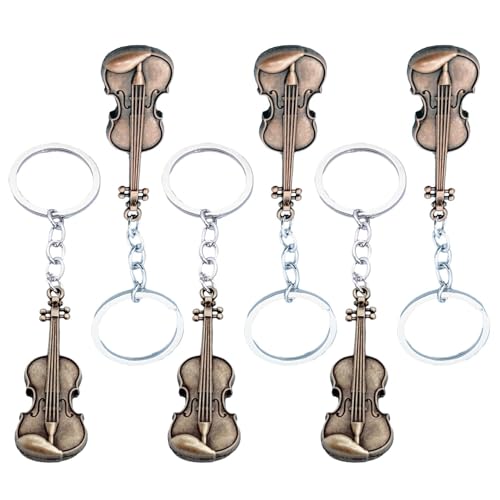 Frfik Portachiavi a forma di violino più – 6 portachiavi in lega | portachiavi con ciondolo per borsa, borsa, auto, zaino, portachiavi, vintage, creativo, alla moda, per portafoglio Frfik Portachiavi a forma di violino più – 6 portachiavi in lega | portachiavi con ciondolo per borsa, borsa, auto, zaino, portachiavi, vintage, creativo, alla moda, per portafoglio