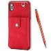 Produktbild TOUCASA für iPhone XR Hülle, Handyhülle Brieftasche PU Leder Flip [Mit Spiegeldesign] Case Magnetverschluss Handytasche Klapphülle Hülle für iPhone XR (6,1 Zoll) (Rot)