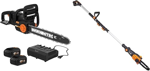 Miniatura 6 de Worx Nitro - Motosierra inalámbrica Power Share PRO de 40 V y 16 pulgadas con motor sin escobillas, WG385 (baterías y cargador incluidos) y aceite