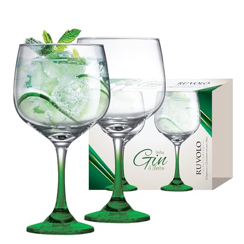 Luva Taça Gin Haste Verde C/02 Pçs
