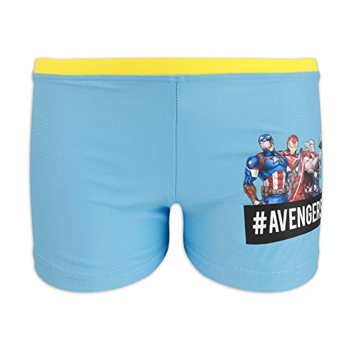 Marvel Avengers - Costume da Bagno Pantaloncino Boxer Mare Piscina - Bambino - Prodotto Originale con Licenza Ufficiale [1756 Azzurro - 6 Anni]