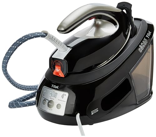 La Mejor Selección de Plancha de Vapor T Fal para comprar hoy. 46 T-fal Generador de Vapor Express, suela con tecnología Durilium AirGlide, depósito de 1.8 L, fácil de usar, elimina pliegues de cualquier tipo de prenda, Negro/Plata, SV8062X0