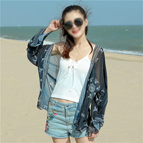 Cárdigan de chifón de manga larga ideal para playa y terrazas de verano en talla única