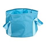 Anneome Faltbarer Fußbadewanne Eimer aus Robustem Material mit Verstärkter Naht Tragbar und Platzsparend für Fußsoak zu Hause Outdoor Reisen und Wandern Rutschfest und Langlebig in Blau