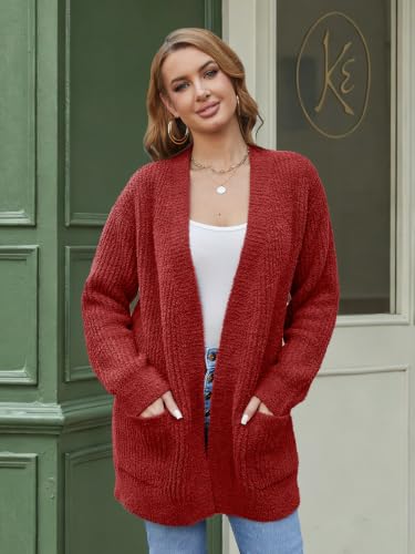 Image of Snuggle Sac Cardigan Sweaters for Women with Pocket Trendy Casual Long Sleeve Tops Open Front Fall Winter Coats
