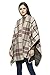 Women's Winter Tartan Knitted Scarf Cardigans Shawl Poncho