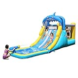 ★Parque acuático gigante: tamaño 185*530*258 cm/6,1*17,4*8,5 pies, permite que 4-5 niños jueguen libremente. Este parque acuático puede soportar hasta 400 libras. Límite de peso individual 100 libras.
