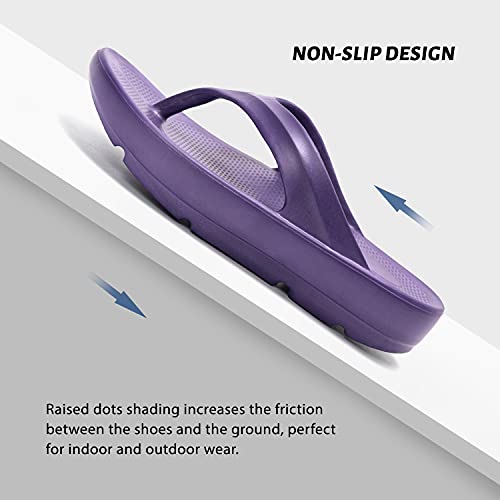 Funkymonkey Flip Flops For Women Arch Support Comfort Thongs Sandals (7 M Us, Purple A) #TOP4