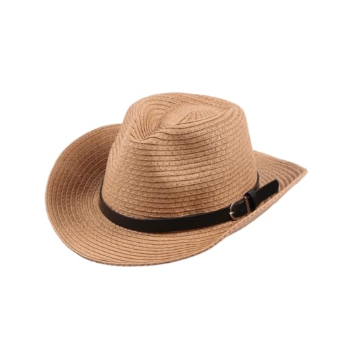 Kids Straw Cowboy Hat Wide Brim Sun Hat Shapeable Western Style Country Cowgirl Summer Panama Hat Sombrero UPF 50+ Beach Hat2