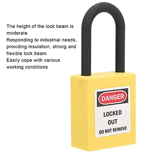 Cadenas de verrouillage isolant contre les risques électriques lot de 5 nylon jaune 38 mm - 8