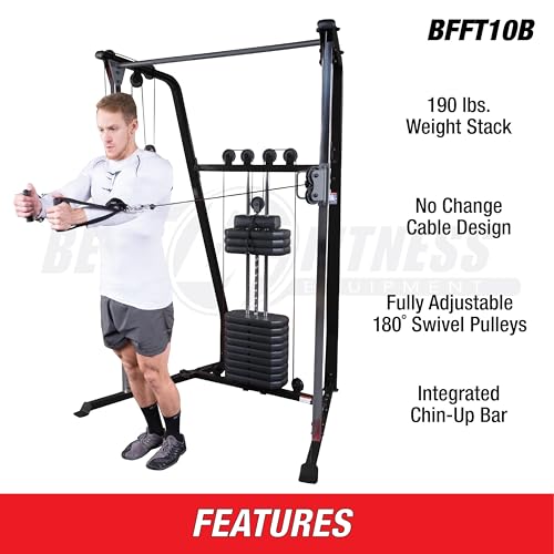 Image of Body-Solid Best Fitness Functional Trainer Cable Machine, Full Body Workout Weight Stacks, Chest and Shoulder Exercise Home Gym LAT Pulldown Machines with 190lb Weights Stack