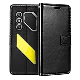 Shantime Funda de Cuero Compatible con Blackview Oscal Pilot 5, Dise�o Ejecutivo Magn�tica, 3 Ranuras, Marco para Foto y Cartera Oculta(Negro)