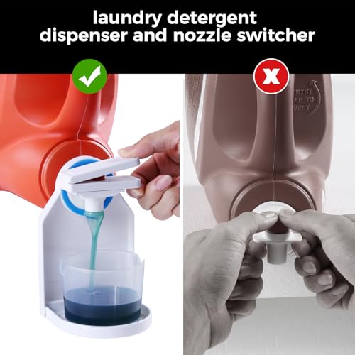 2-Pack-Laundry-Detergent-Dispenser-Cup-Holder-Nozzle-Force-Saving-Switch-Soap-DispenserDrip-Catcher-for-Laundry-Room-Organization-and-Storage