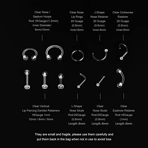 Miniatura 5 de Mixpiercing 48pzs Retenedores Piercing Transparente Plástico Bioflex