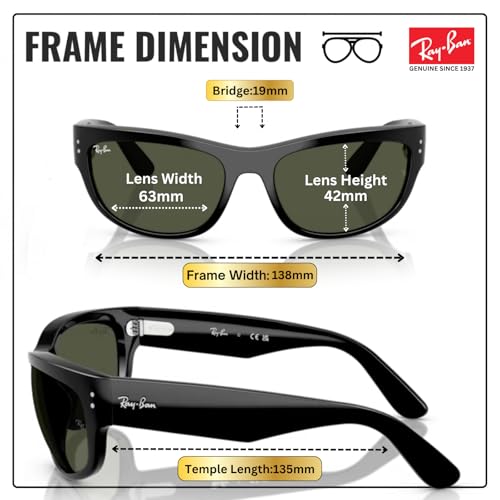 Image of Ray-Ban RB2289 MEGA BALORAMA Square-Round Shaped Sunglasses for Men & Women with Official RAYBAN Eyewear Kit
