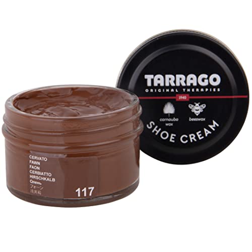 Tarrago Shoe Cream - Professional Shoe Polish With Carnauba Wax To Re-Color And Polish - Smooth Leather Shoes And Boots- Over 100 Colors - 50 Ml/ 1.7Fl. Oz - Fawn #117 #TOP2